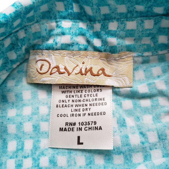 Davina Blouse Womens Large Geometric Button Front Roll Tab 3/4 Sleeve Top - Picture 5 of 10